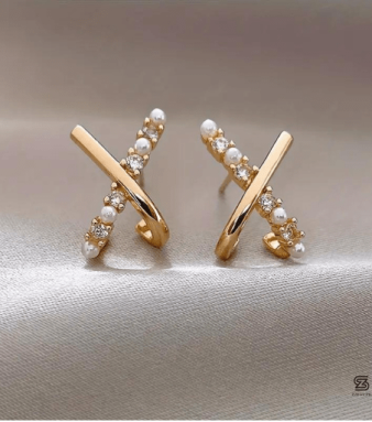 Elegant Geometric Cross Design Earrings