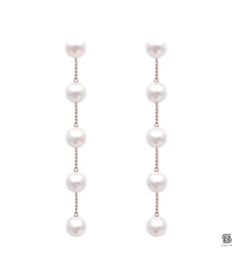 Pearl Chain Drop Earrings Pair