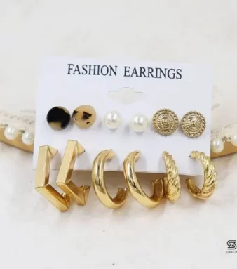 6 Differ Ear Hoops Pair