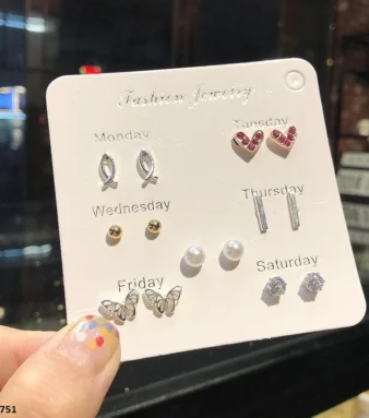 Heart/Butterfly/Leaf/Bow 7 Pair Tops