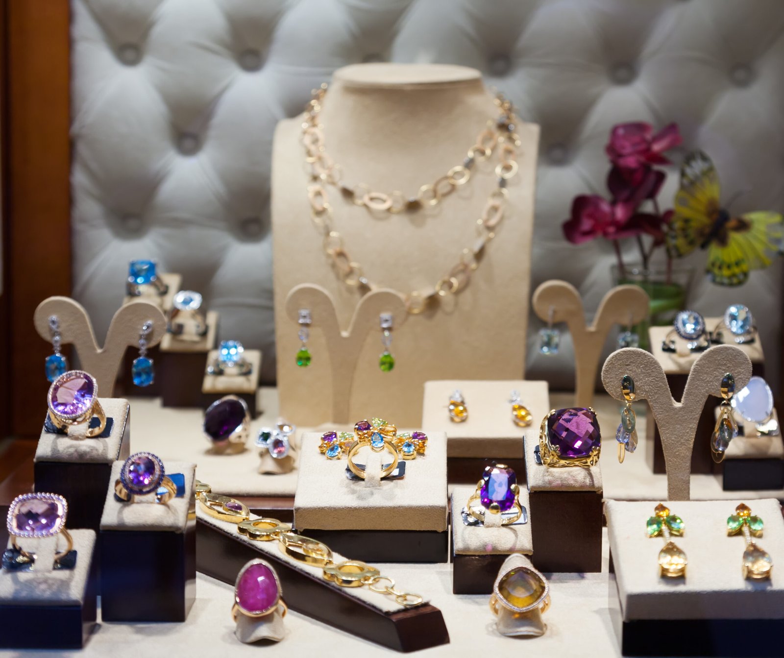 jewelry with gems showcase